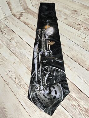 Motorcycle Graphic Black Tie with Harley-Davidson Logo